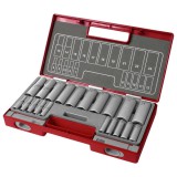 Fortum ipari, hosszított dugófej készlet, 1/2", 1/4", 20db, 61CrV5 (4700012)