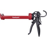 Fortum kinyomópisztoly; fém, 225mm, 360°-ban körbeforgatható acél bölcső tubustartóval, állítható lökethossz+túlfolyás gátló