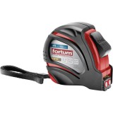 Fortum mérőszalag, 1 stoppos, ABS műanyag ház, gumírozott; 3m×19mm nylon bevonatú szalag, mágneses vég FORTUM