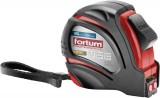 FORTUM mérőszalag, 1 stoppos, ABS műanyag ház, gumírozott; 5m×19mm nylon bevonatú szalag, mágneses vég FORTUM
