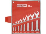 FORTUM villáskulcs klt. 8db 6-24mm, 61CrV5, mattkróm; 6×7, 8×9, 10×11, 12×13, 14×15, 16×17, 18×19, 22×24mm, vászon tok FORTUM
