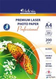 Fotópapír, lézer, A4, 200 g, fényes, kétoldalas, VICTORIA PAPER &#039;Professional&#039;