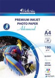 Fotópapír, tintasugaras, A4, 180 g, fényes, VICTORIA PAPER 'Advanced'