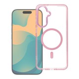 Frame Clear Hybrid Mag Samsung Galaxy A57 hátlap tok, MagSafe, átlátszó-rózsaszín