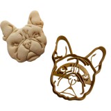 Francia bulldog fej mintás sütemény kiszúró, arany