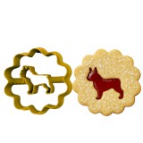 Francia Bulldog mintás linzer kiszúró szett, arany