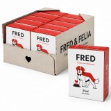 Fred & Felia FRED párolt marhahús menü tésztával – teljes értékű nedves eledel felnőtt kutyáknak, 10 x 390 g
