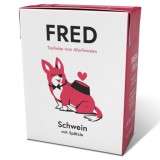 Fred & Felia FRED párolt sertéshús menü galuskával – teljes értékű nedves eledel felnőtt kutyáknak, 190 g