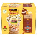 Friskies nedves macskaeledel válogatás szószban - csirkével, báránnyal, lazaccal, tonhallal 4 x (24 x 85 g)