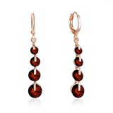 From Maria King Cirkónium kristályokkal kirakott soros fülbevaló, piros