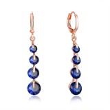 From Maria King kristályokkal kirakott soros fülbevaló, kék