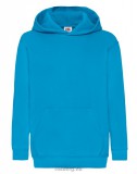 Fruit of the Loom 062043 gyerek kapucnis pulóver AZURE KÉK 116-164