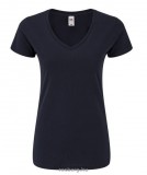 Fruit of the Loom 61444 női ICONIC V-nyakú póló 150T DEEP NAVY XS- XXL méretek