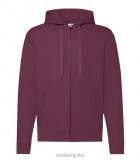 Fruit of the Loom 62-062 cipzáros, kapucnis pulóver BURGUNDY S-XXL