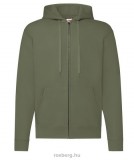 Fruit of the Loom 62-062 cipzáros, kapucnis pulóver CLASSIC OLIVE S-XXL