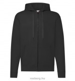 Fruit of the Loom 62-062 cipzáros, kapucnis pulóver FEKETE S-XXL