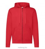 Fruit of the Loom 62-062 cipzáros, kapucnis pulóver RED S-XXL