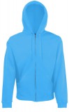 Fruit of the loom cipzáras kapucnis pulóver azúrkék színben