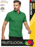 Fruit of the Loom PREMIUM KELLYGREEN piqué 100% pamut férfi galléros póló - 180g/m2