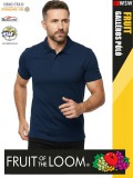 Fruit of the Loom PREMIUM NAVY piqué 100% pamut férfi galléros póló - 180g/m2