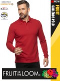 Fruit of the Loom PREMIUM RED piqué 100% pamut férfi galléros póló - 180g/m2