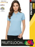 Fruit of the Loom PREMIUM SKYBLUE piqué 100% pamut női galléros póló - 180g/m2