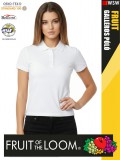 Fruit of the Loom PREMIUM WHITE piqué 100% pamut női galléros póló - 180g/m2