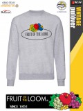Fruit of the Loom VINTAGE HEATHERGREY feliratos unisex pulóver - munkaruha - utcai ruházat