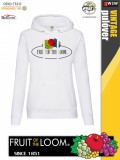Fruit of the Loom VINTAGE WHITE feliratos női kapucnis pulóver - munkaruha - utcai ruházat