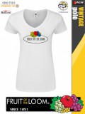 Fruit of the Loom VINTAGE WHITE feliratos női póló - munkaruha - utcai ruházat