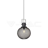 Függeszték lámpa fekete fém gömbalakú
