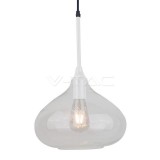 Függeszték modern üveg fényes fehér Ф285mm (V-TAC)