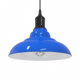 Függőlámpa magassága állítható E27 fényes sötétkék Ø 31 cm fém