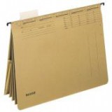 Függőmappa, gyorsfűzős, karton, A4, LEITZ "Alpha kombi", natúr [25 db]