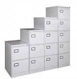 Függőmappatároló fémszekrény, 4 fiókos, VICTORIA, szürke