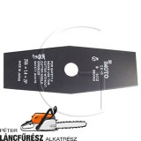 Fűkasza kés L 10” = 255 mm / vágóélek 2 / Ø tengely furat 1” = 25,4 mm