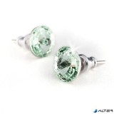 Fülbevaló, almazöld SWAROVSKI® kristállyal, csúcsos, 8mm, ART CRYSTELLA®