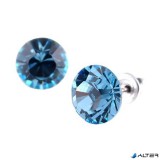 Fülbevaló, aquakék SWAROVSKI® kristállyal, 8 mm, ART CRYSTELLA®