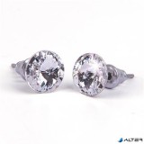 Fülbevaló, fehér SWAROVSKI® kristállyal, csúcsos, 8mm, ART CRYSTELLA®