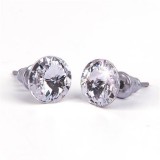 Fülbevaló, fehér SWAROVSKI&reg; kristállyal, csúcsos, 8mm, ART CRYSTELLA&reg; (RSWF060)