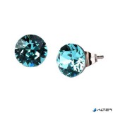 Fülbevaló, light türkíz SWAROVSKI® kristállyal, 8 mm, ART CRYSTELLA®