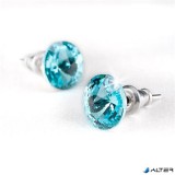 Fülbevaló, light türkíz SWAROVSKI® kristállyal, csúcsos, 8mm, ART CRYSTELLA®