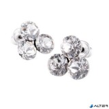 Fülbevaló, natúr fehér SWAROVSKI® kristállyal, 11mm, ART CRYSTELLA®
