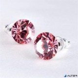 Fülbevaló, rózsaszín SWAROVSKI® kristállyal, 8mm, ART CRYSTELLA®