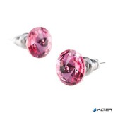 Fülbevaló, rózsaszín SWAROVSKI® kristállyal, csúcsos, 8 mm, ART CRYSTELLA®