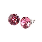 Fülbevaló, rózsaszín SWAROVSKI&reg; kristállyal, 8 mm, ART CRYSTELLA&reg; (RSWF063)