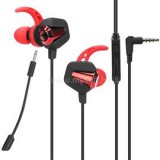 Fülhallgató - GP-002 (mikrofon, 3.5mm jack, hangerőszabályzó, 1,2m kábel, fekete-piros) (MARVO_GP-002)
