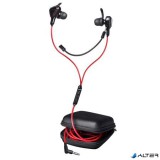 Fülhallgató, mikrofonnal, gaming, TRUST "GXT408 Cobra", fekete-piros