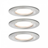 Fürdőszobai beépíthető lámpa 3 részes készlet LED LED 19.5 W IP44 Paulmann Nova Nemesacél (matt)