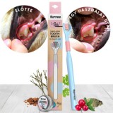 Fürree három oldalú fogkefe kutyáknak és macskáknak, ajándék fogmosó porral